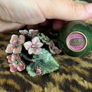 Jay Strongwater hydrangea enamel small trinket box